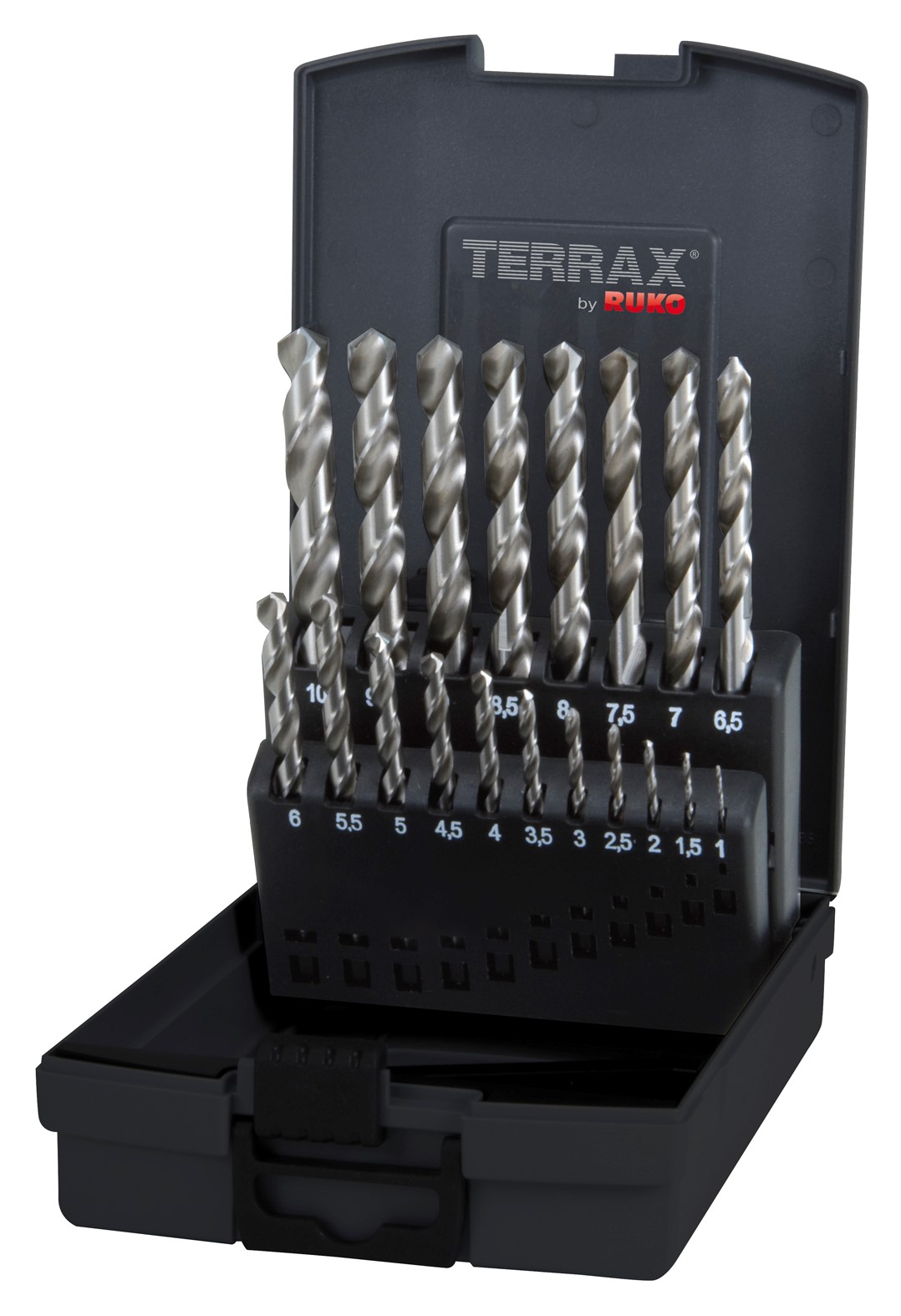 TERRAX Spiralbohrersatz HSS-G 19tlg.