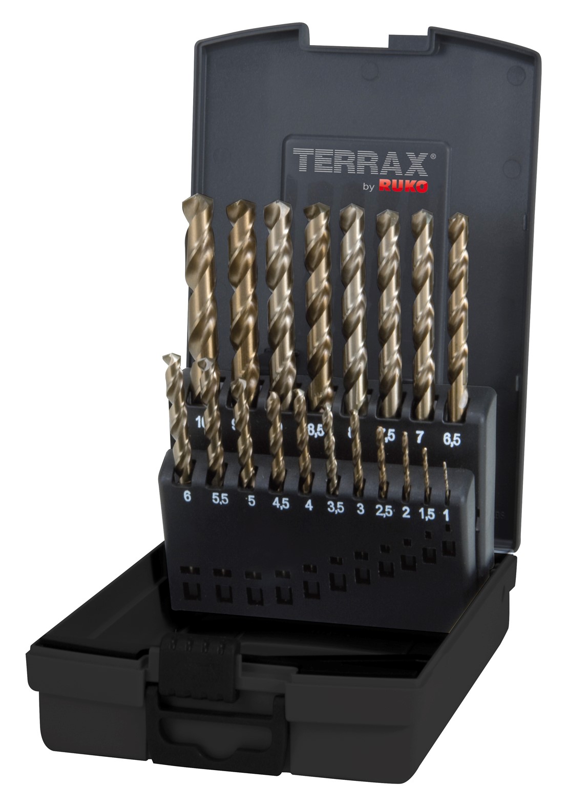 TERRAX Spiralbohrersatz HSS-Co5 19tlg.